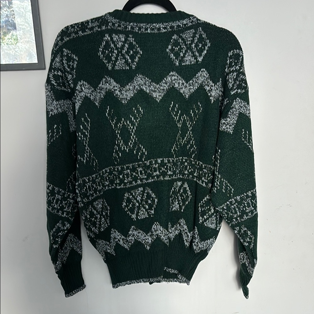 Vintage Green oversized Cardigan Sweater - Picture 4 of 4